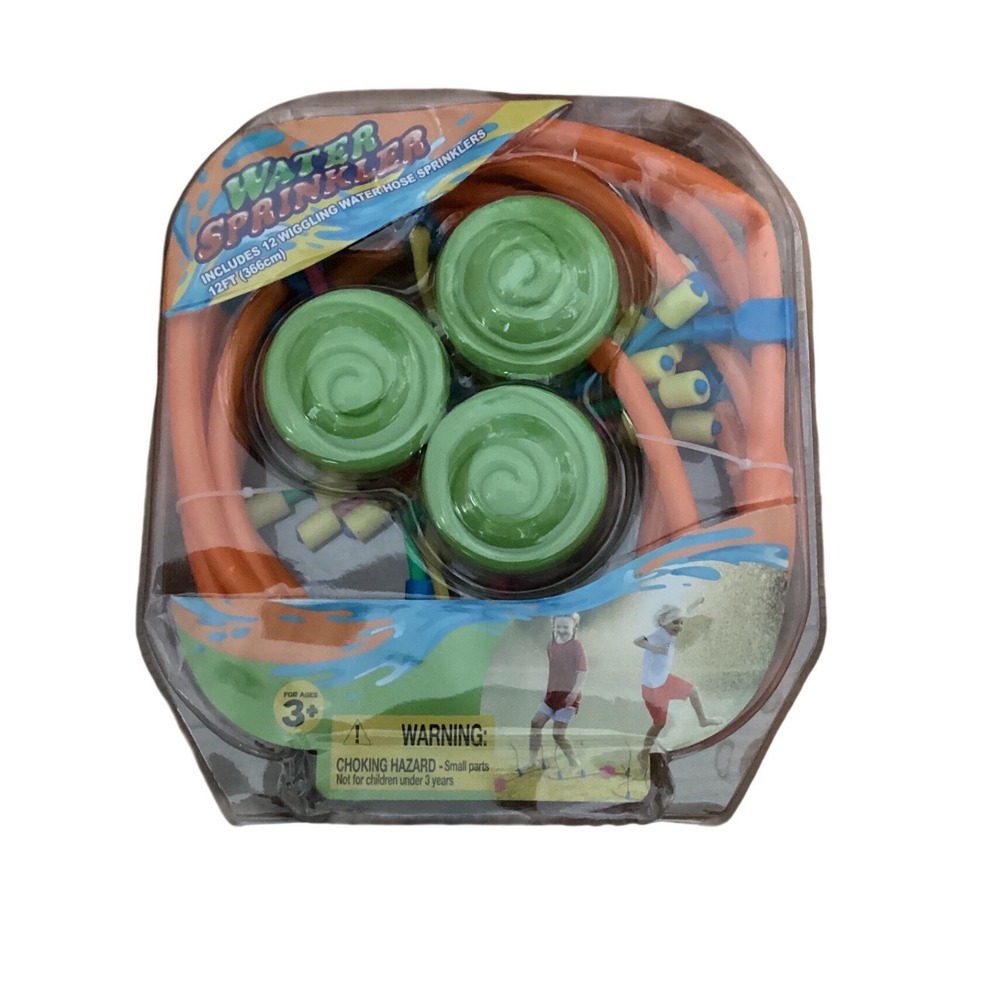 Water Sprinkler Kids Outdoor 12 Wiggling Water Hose Sprinklers‎ 12FT Ages 3+ New